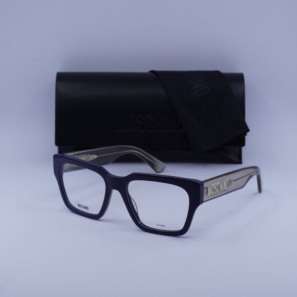 Moschino MOS645 0PJP 00 Square Eyeglasses - Blue/Transparent 54mm - Picture 1 of 9